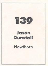 1990 Select AFL Stickers #139 Jason Dunstall Back
